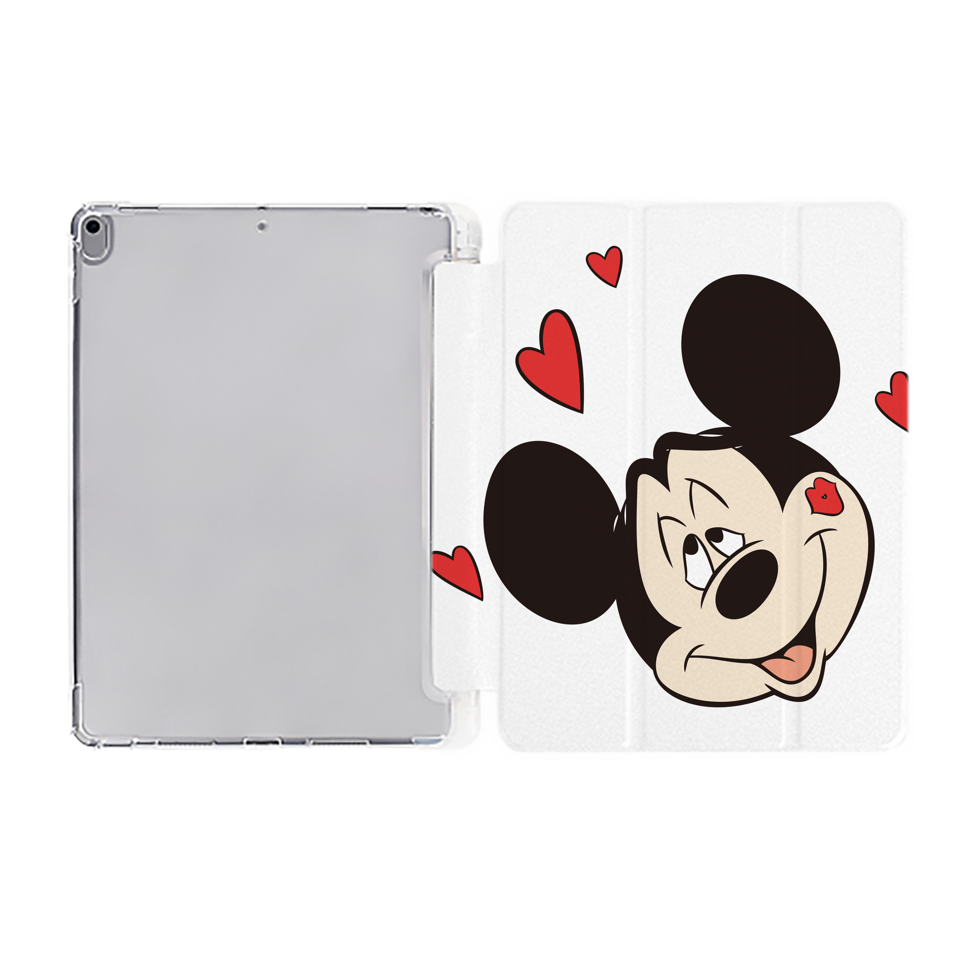 （画像用） ミッキーマウス Mickey Mouse IPad ケース ペン収納付き 三つ折りスタンド PUレザー×シリコン 対応機種9.5/10.5/10.9インチ
